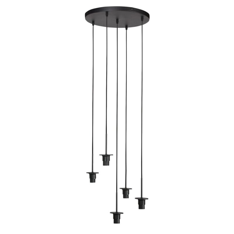 HaloSwap 4281ZW – Zwarte hanglamp met smoke glas in speels design - Afbeelding 8