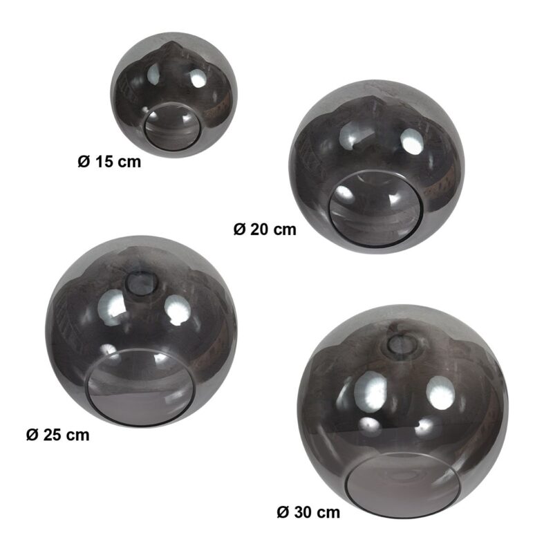 HaloSwap 4281ZW – Zwarte hanglamp met smoke glas in speels design - Afbeelding 5