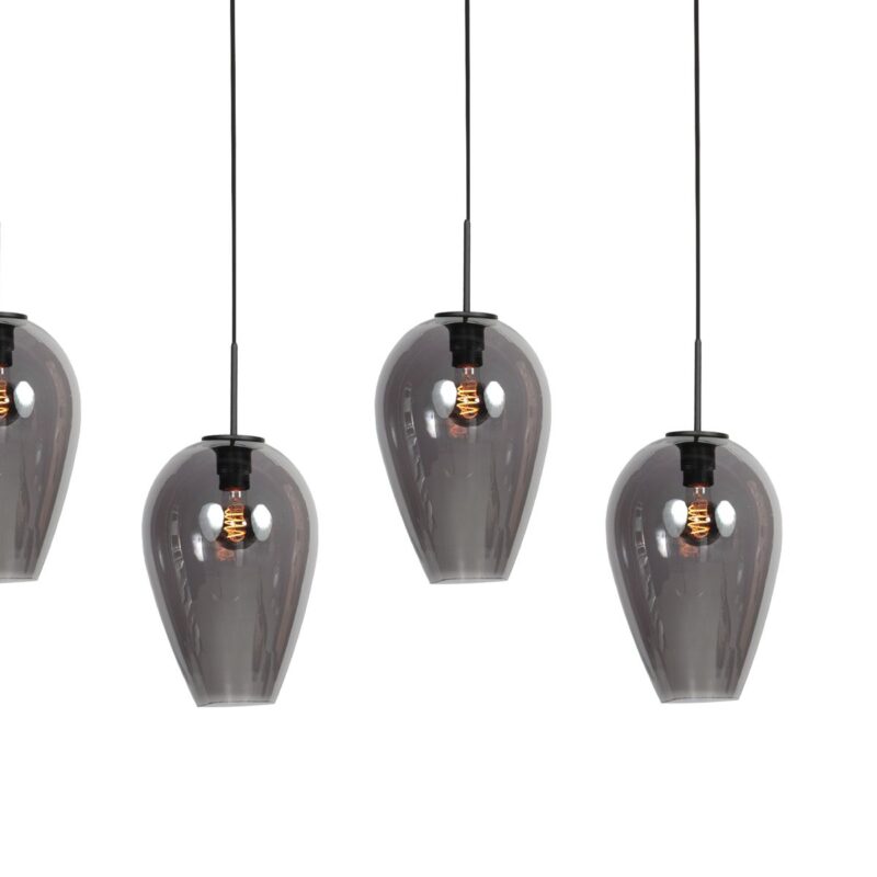HaloSwap 4284ZW – Black elongated pendant lamp with stylish smoke glasses - Image 8