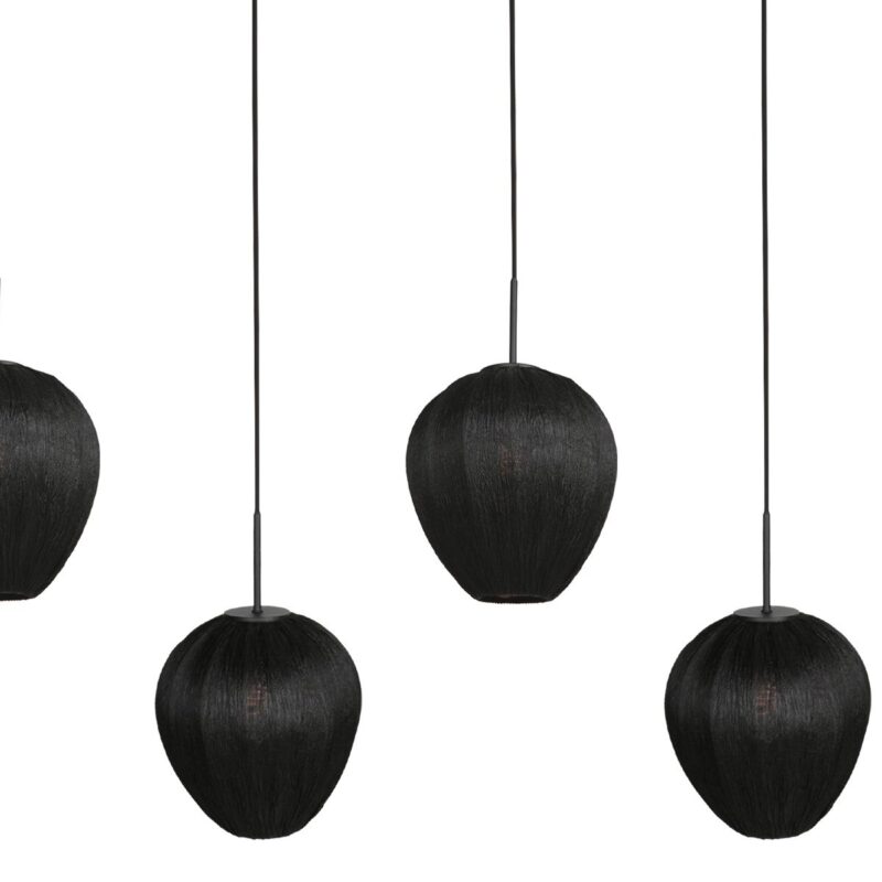 HaloSwap 4287ZW – Zwarte langwerpige hanglamp met stijlvolle, lichtdoorlatende kappen - Afbeelding 8