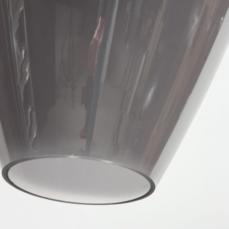 HaloSwap 4289ZW – Zwarte hanglamp met druppelvormig smoke glas van Ø22,5 cm - Afbeelding 9