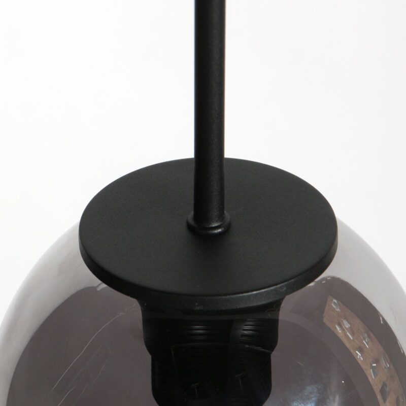 HaloSwap 4290ZW – Zwarte hanglamp met druppelvormig smoke glas van Ø15 cm - Afbeelding 8