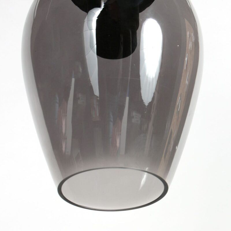 HaloSwap 4290ZW – Zwarte hanglamp met druppelvormig smoke glas van Ø15 cm - Afbeelding 9
