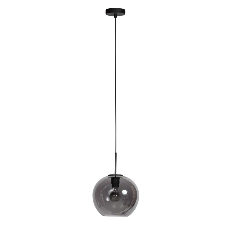 HaloSwap 4293ZW – Zwarte hanglamp met bolvormig smoke glas van Ø25 cm - Afbeelding 2