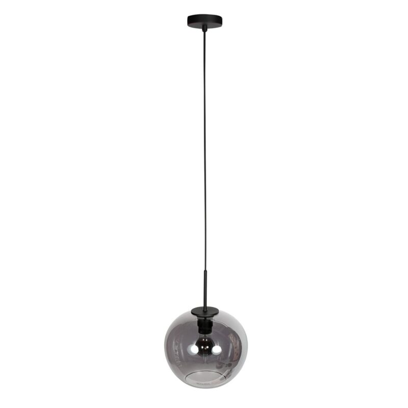 HaloSwap 4293ZW – Zwarte hanglamp met bolvormig smoke glas van Ø25 cm - Afbeelding 7