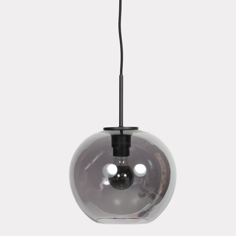 HaloSwap 4293ZW – Zwarte hanglamp met bolvormig smoke glas van Ø25 cm - Afbeelding 8