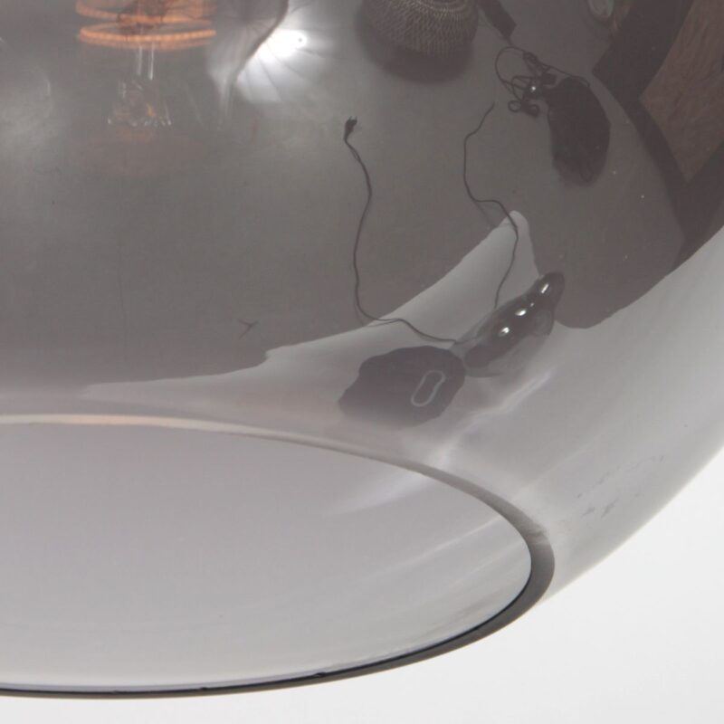 HaloSwap 4294ZW – Zwarte hanglamp met bolvormig smoke glas van Ø30 cm - Afbeelding 8