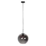 HaloSwap 4294ZW – Zwarte hanglamp met bolvormig smoke glas van Ø30 cm