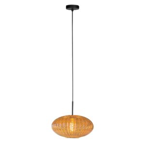 HaloSwap 4295ZW – Suspension noire avec verre strié ambré chaud