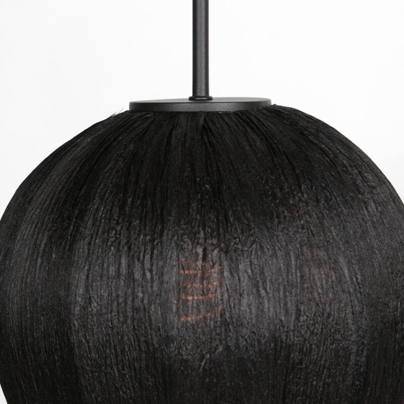 HaloSwap 4297ZW – Suspension noire avec abat-jour en lin translucide (Ø 25 cm) - Image 3
