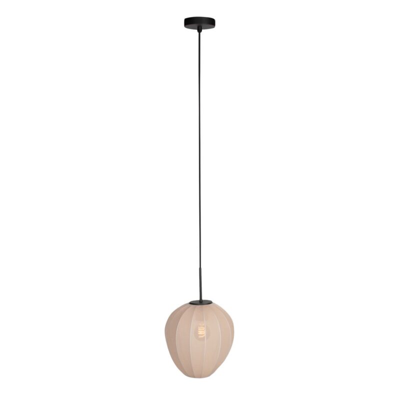 HaloSwap 4298ZW – Zwarte hanglamp met lichtdoorlatende linnen kap van Ø25 cm - Afbeelding 7