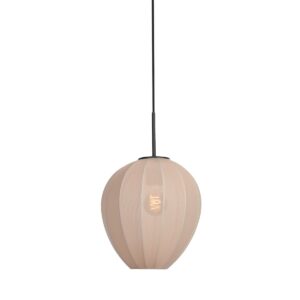 HaloSwap 4298ZW – Zwarte hanglamp met lichtdoorlatende linnen kap van Ø25 cm