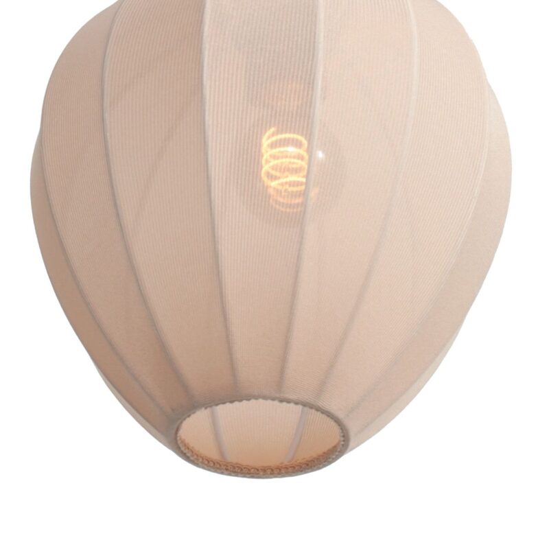 HaloSwap 4298ZW – Zwarte hanglamp met lichtdoorlatende linnen kap van Ø25 cm - Afbeelding 3