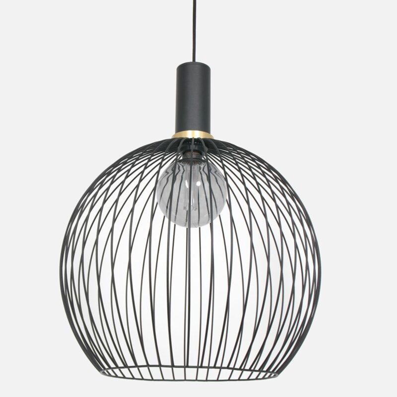 Hanglamp Aureole 3068ZW Zwart draadlamp met E27 fitting Ø45 - Afbeelding 12