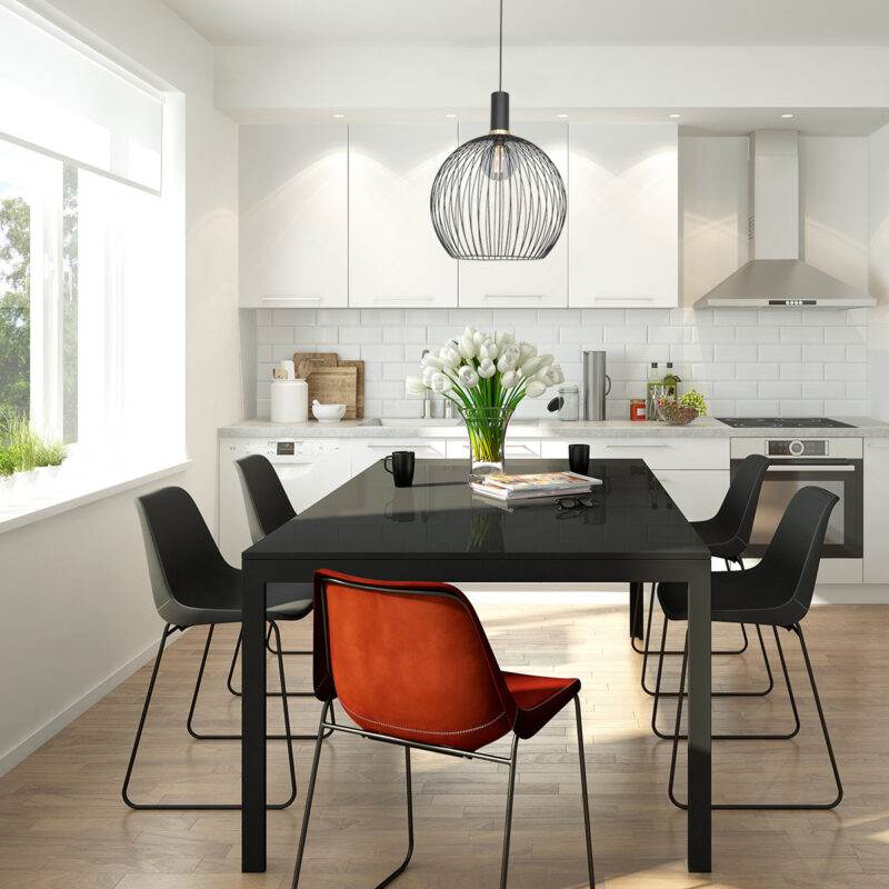 Hanglamp Aureole 3068ZW Zwart draadlamp met E27 fitting Ø45 - Afbeelding 3