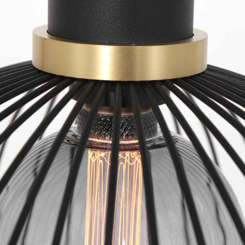 Hanglamp Aureole 3068ZW Zwart draadlamp met E27 fitting Ø45 - Afbeelding 6