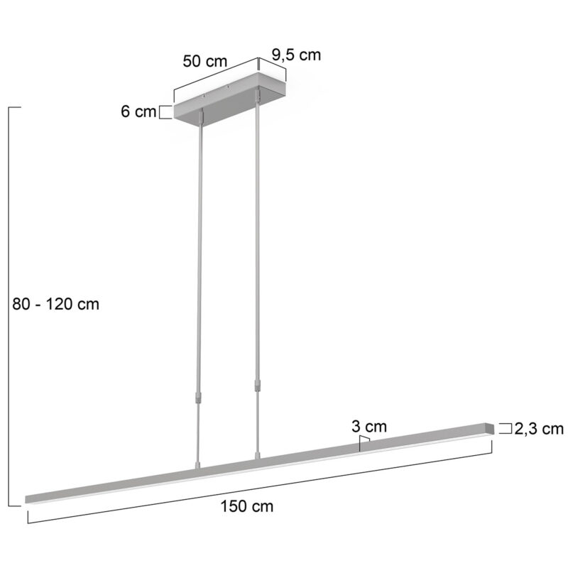 Hanglamp Bande 3320ST Staal - Afbeelding 2