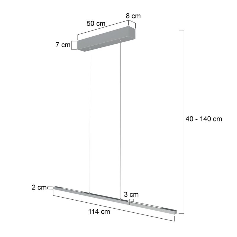 Hanglamp Bande 3994ST Staal 114cm breed met cable lift - Afbeelding 6