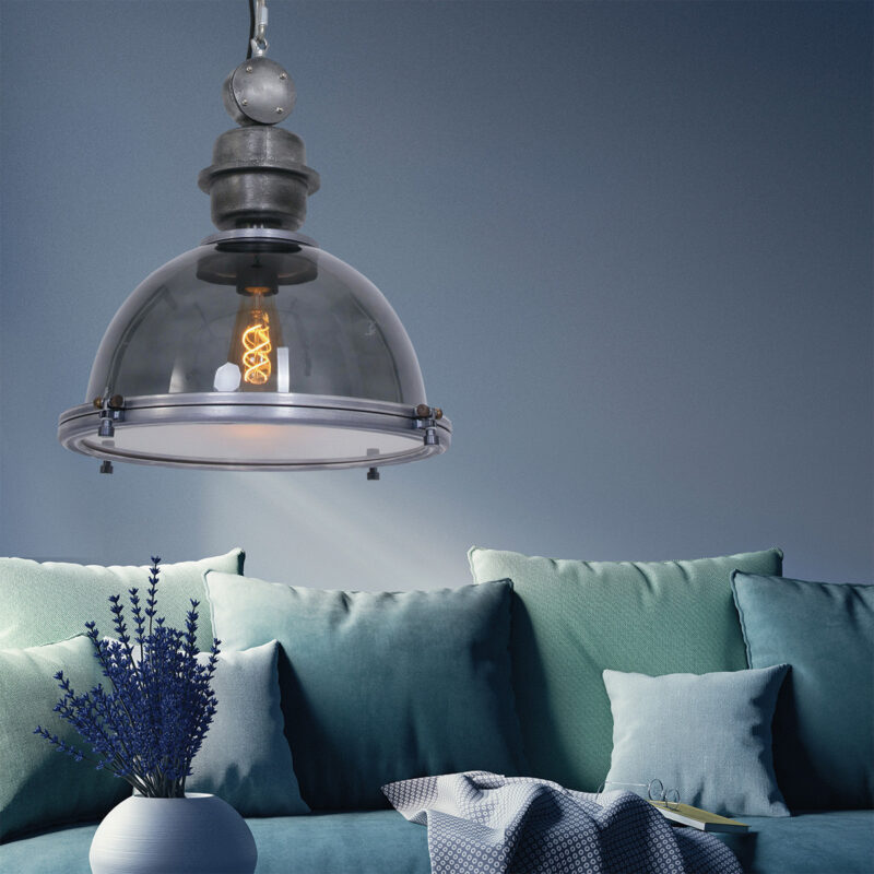 Hanglamp Bikkel 1452GR Grijs Ø45cm E27 fitting - Afbeelding 4