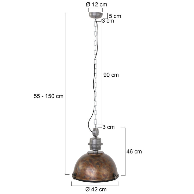 Hanglamp Bikkel 7586B Bruin Ø42cm E27 fitting - Afbeelding 8