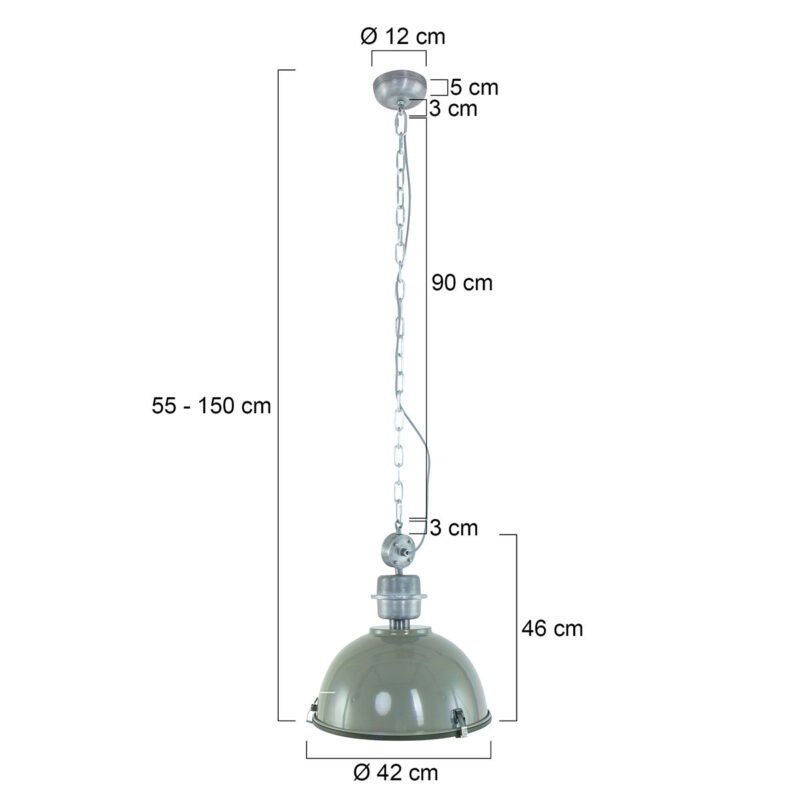 Hanglamp Bikkel 7586G Groen Ø42cm E27 fitting - Afbeelding 7