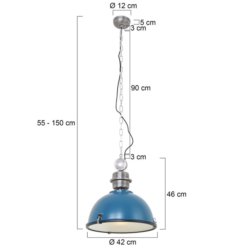Hanglamp Bikkel 7586PE Petrol Ø42cm E27 fitting - Afbeelding 7