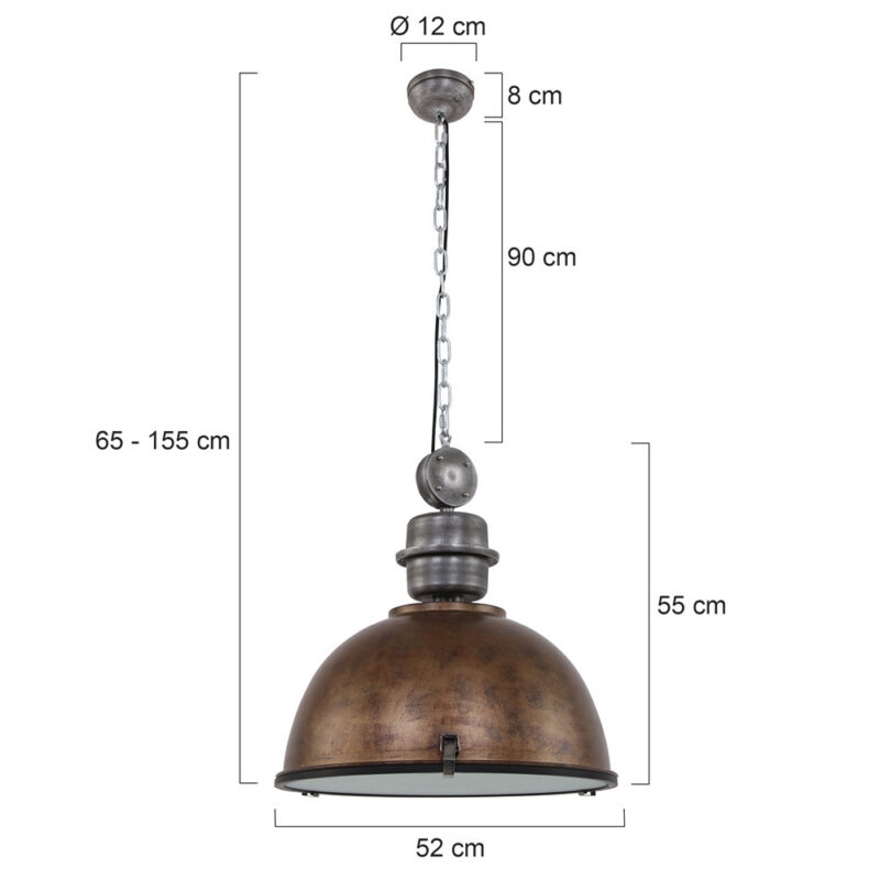 Hanglamp Bikkel XXL 7834B Bruin Ø52cm E27 fitting - Afbeelding 7
