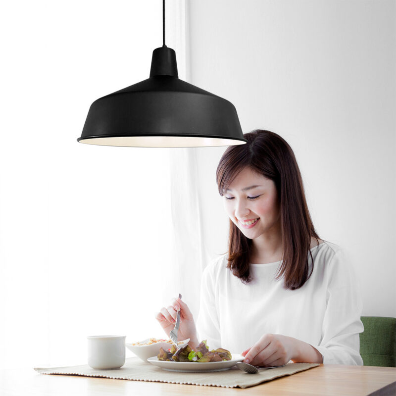 Hanglamp Black moon 1443ZW Zwart Ø40cm E27 fitting - Afbeelding 3