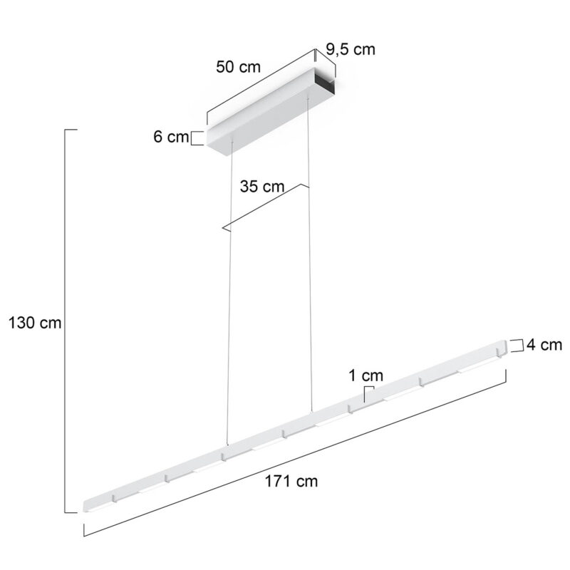 Hanglamp Bloc 3297ST Staal met Cable lift - Afbeelding 6