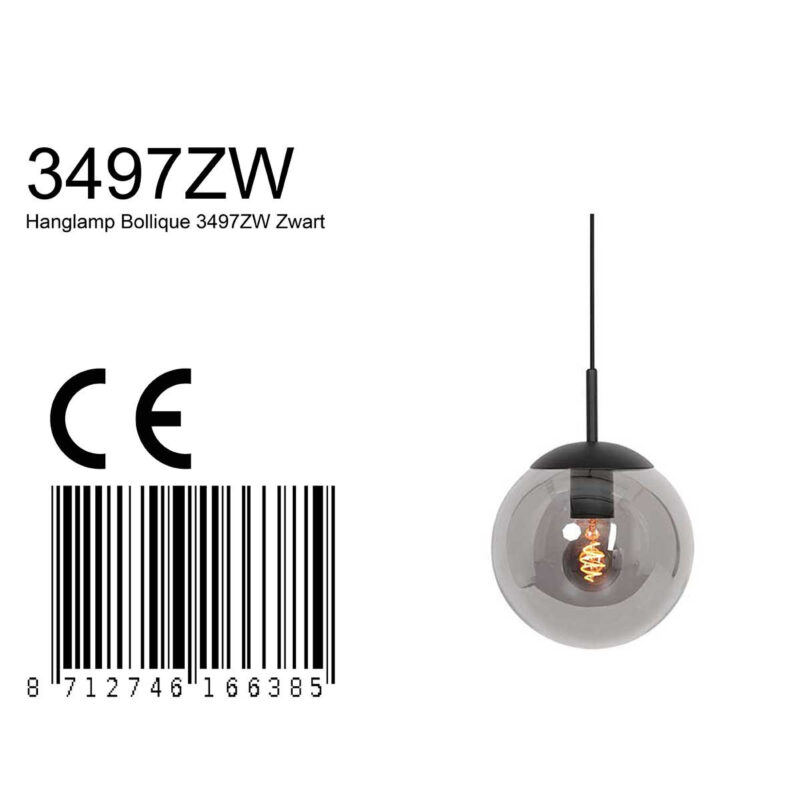 Hanglamp Bollique 25cm 3497ZW Zwart - Afbeelding 7