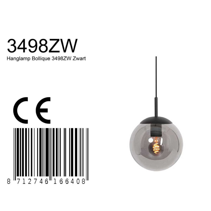 Hanglamp Bollique 30cm 3498ZW Zwart - Afbeelding 8