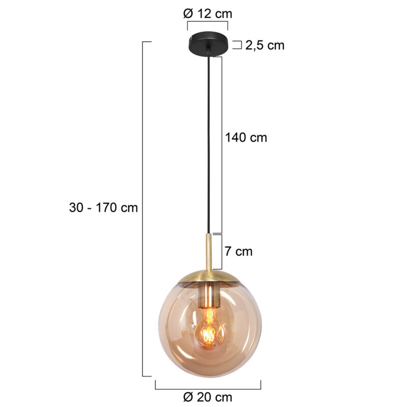 Hanglamp Bollique New 20cm 3496ME Messing - Afbeelding 7