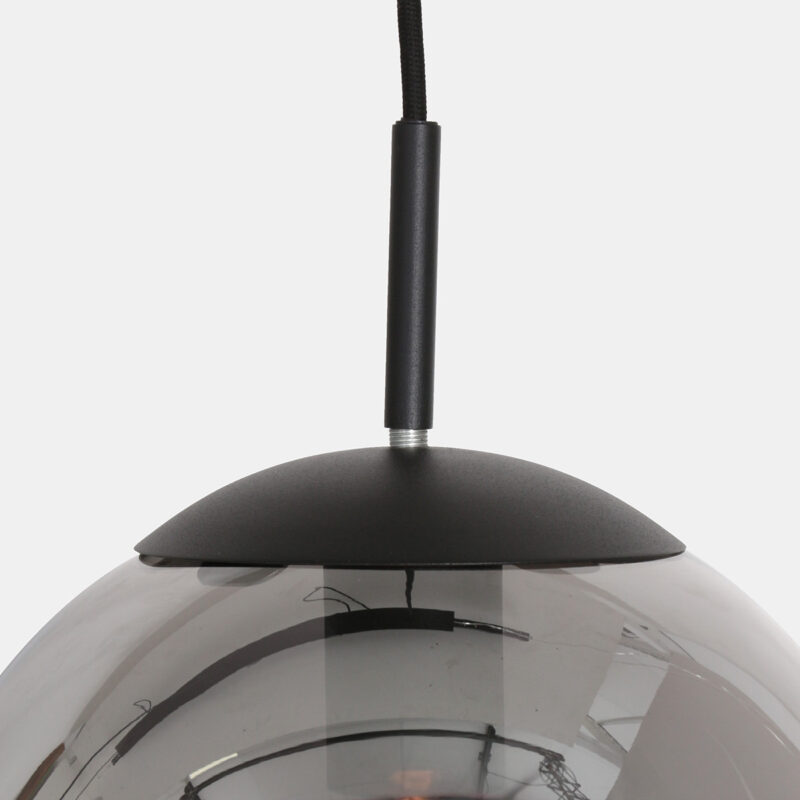 Hanglamp Bollique New 3122ZW Zwart 3 lichts E27 fitting - Afbeelding 4