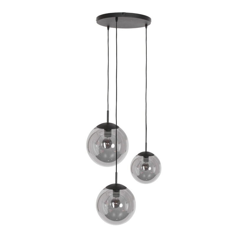 Hanglamp Bollique New 3123ZW Zwart 3lichts E27 fitting - Afbeelding 10