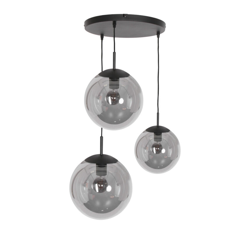 Hanglamp Bollique New 3123ZW Zwart 3lichts E27 fitting - Afbeelding 11