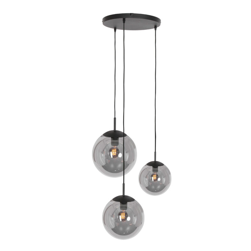 Hanglamp Bollique New 3123ZW Zwart 3lichts E27 fitting - Afbeelding 14