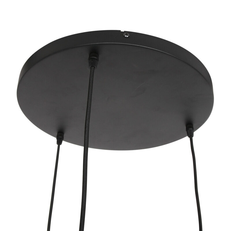 Hanglamp Bollique New 3123ZW Zwart 3lichts E27 fitting - Afbeelding 7