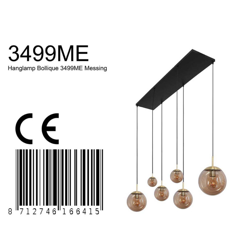 Pendant lamp Bollique New 3499ME Brass 6 lights - Image 8