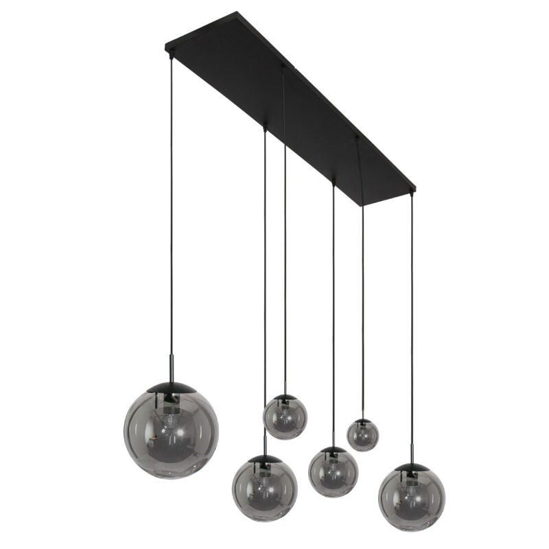 Hanglamp Bollique New 3499ZW Zwart 6 lichts E27 - Afbeelding 2