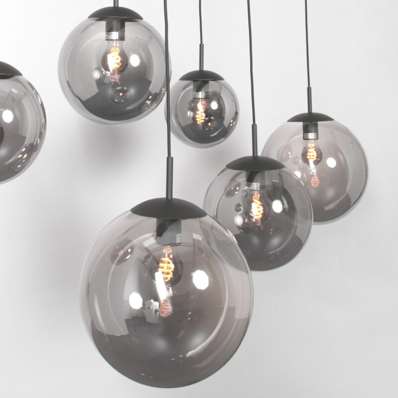 Hanglamp Bollique New 3499ZW Zwart 6 lichts E27 - Afbeelding 4