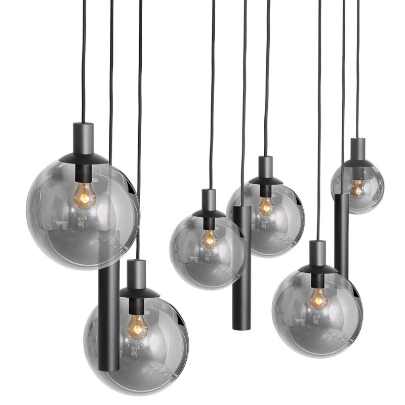 Pendant lamp Bollique New 3798ZW Black 9 lights of which 3 tubes - Image 4