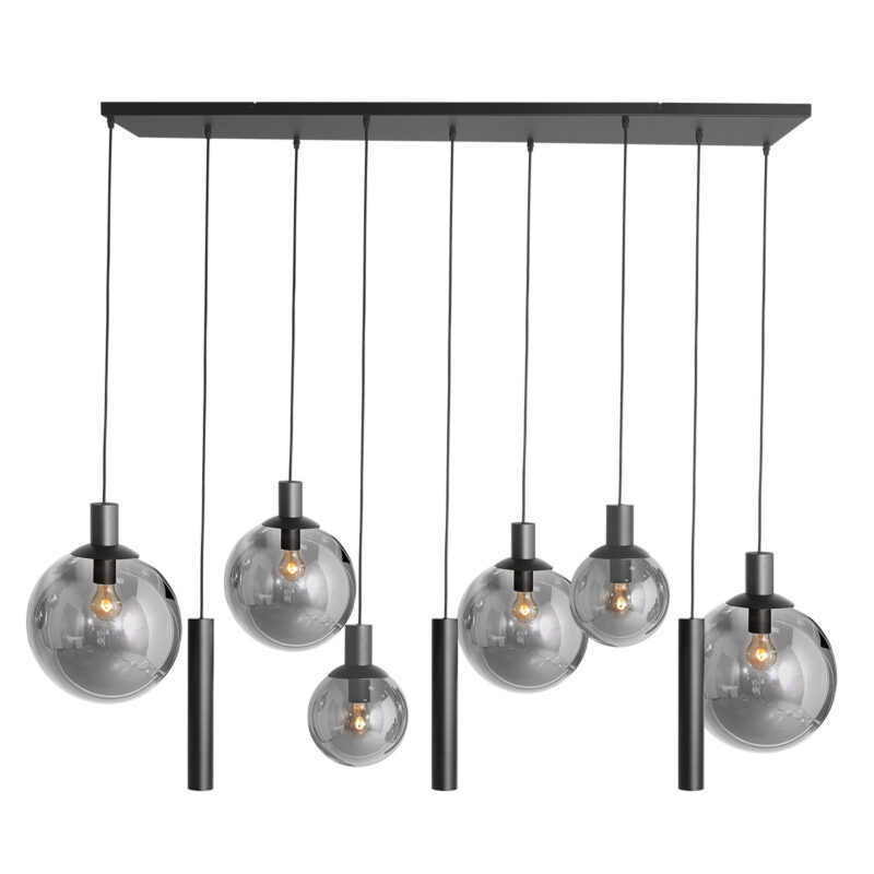 Pendant lamp Bollique New 3798ZW Black 9 lights of which 3 tubes
