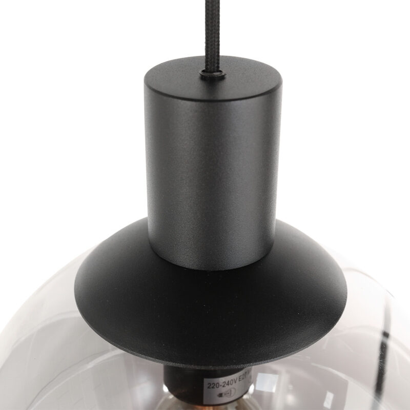 Hanglamp Bollique New 3800ZW Zwart 3 bollen 2 kokers - Afbeelding 4