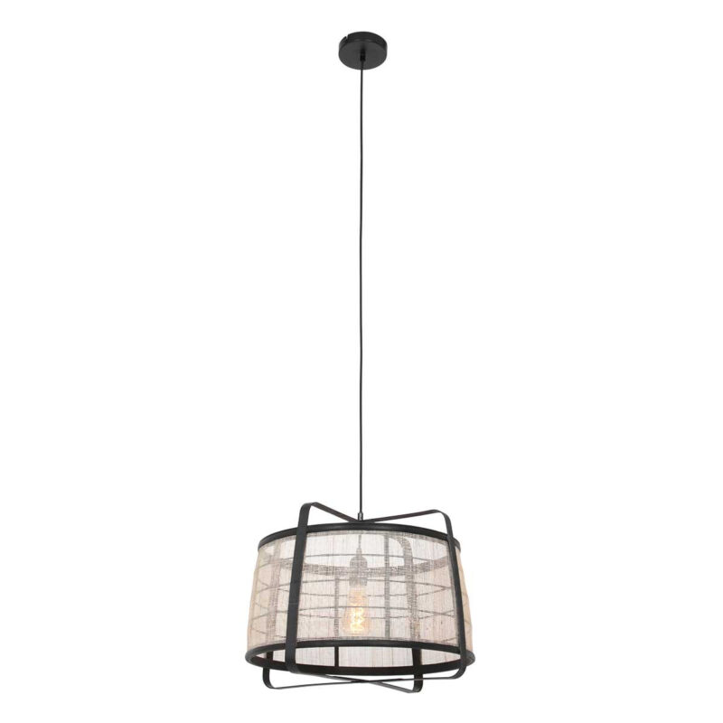 Hanglamp Capos 3511ZW zwart met jutte E27 fitting - Afbeelding 2