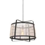Hanglamp Capos 3511ZW zwart met jutte E27 fitting