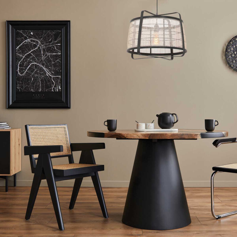 Hanglamp Capos 3511ZW zwart met jutte E27 fitting - Afbeelding 3