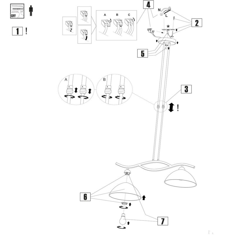 Hanglamp Capri 6837ST Staal 115cm breed en in hoogte verstelbaar - Afbeelding 10
