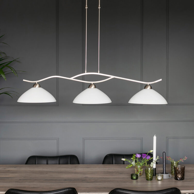 Hanglamp Capri 6837ST Staal 115cm breed en in hoogte verstelbaar - Afbeelding 3