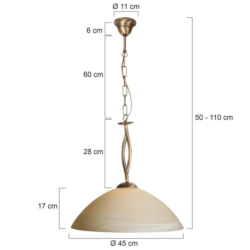 Pendant lamp Capri 6839BR Bronze Ø45 cm with E27 fitting - Image 7