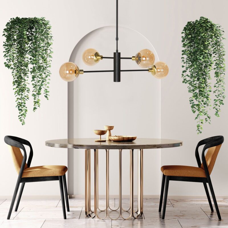 Hanglamp Constellation 3805ME amber bollen met onder licht - Afbeelding 16